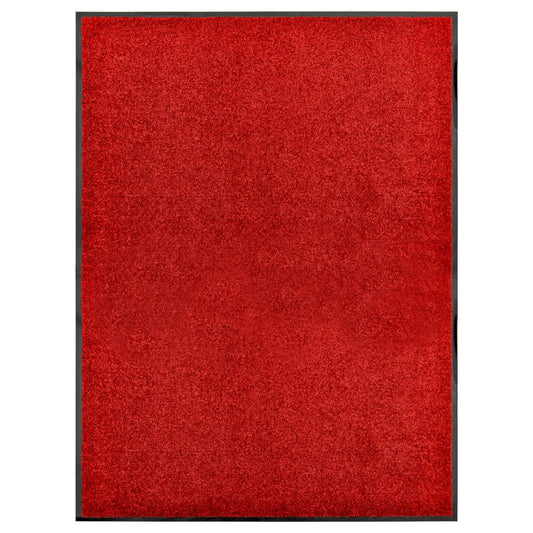 vidaXL Doormat Washable Red 90x120 cm