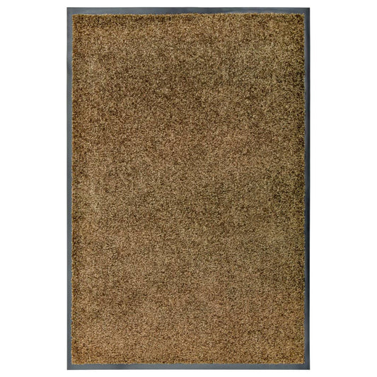 vidaXL Doormat Washable Brown 60x90 cm
