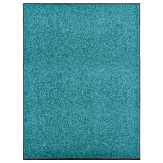 vidaXL Doormat Washable Cyan 90x120 cm