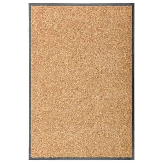 vidaXL Doormat Washable Cream 60x90 cm