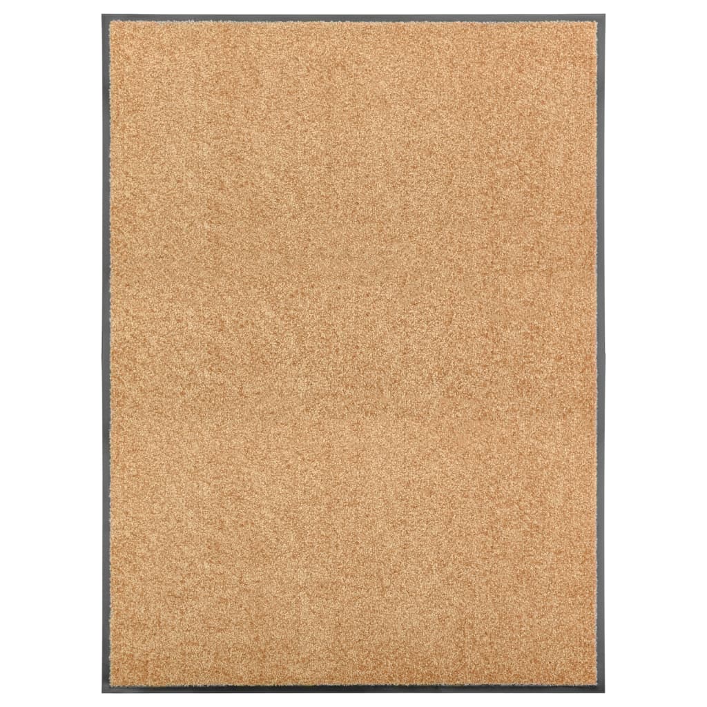 vidaXL Doormat Washable Cream 90x120 cm