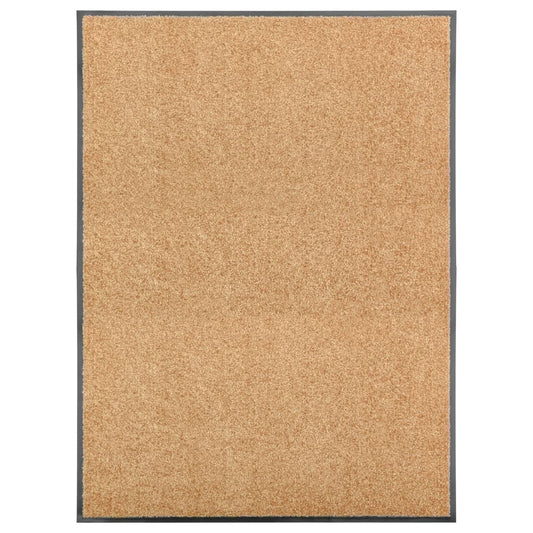 vidaXL Doormat Washable Cream 90x120 cm