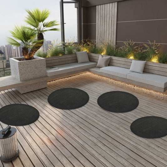 vidaXL Artificial Grass with Studs Dia.95 cm Anthracite Round