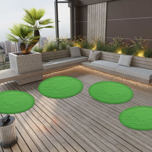 vidaXL Artificial Grass with Studs Dia.130 cm Green Round
