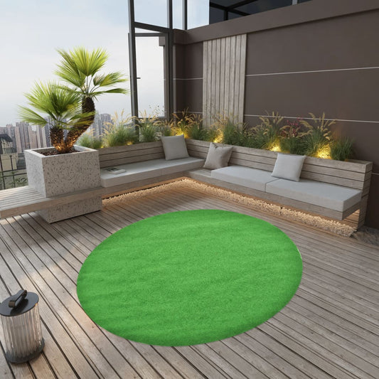 vidaXL Artificial Grass with Studs Dia.170 cm Green Round