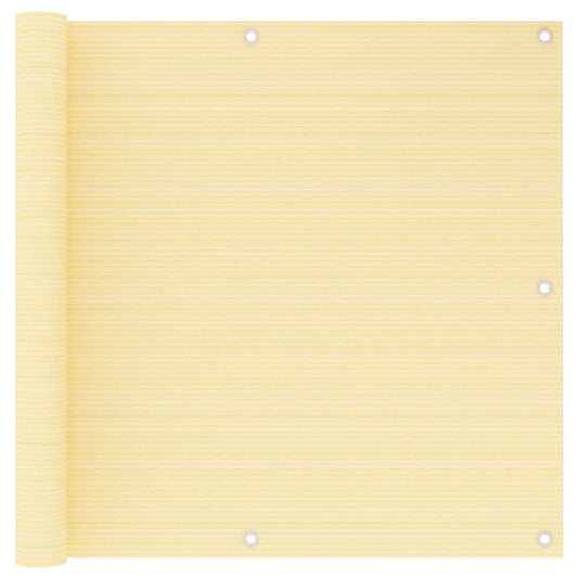 vidaXL Balcony Screen Beige 90x600 cm HDPE