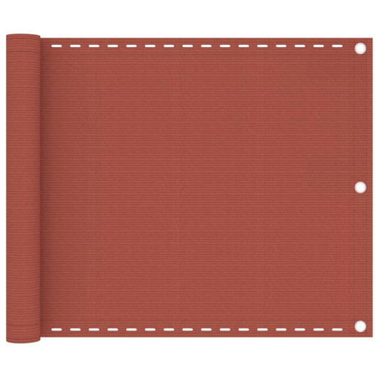 vidaXL Balcony Screen Terracotta 75x600 cm HDPE