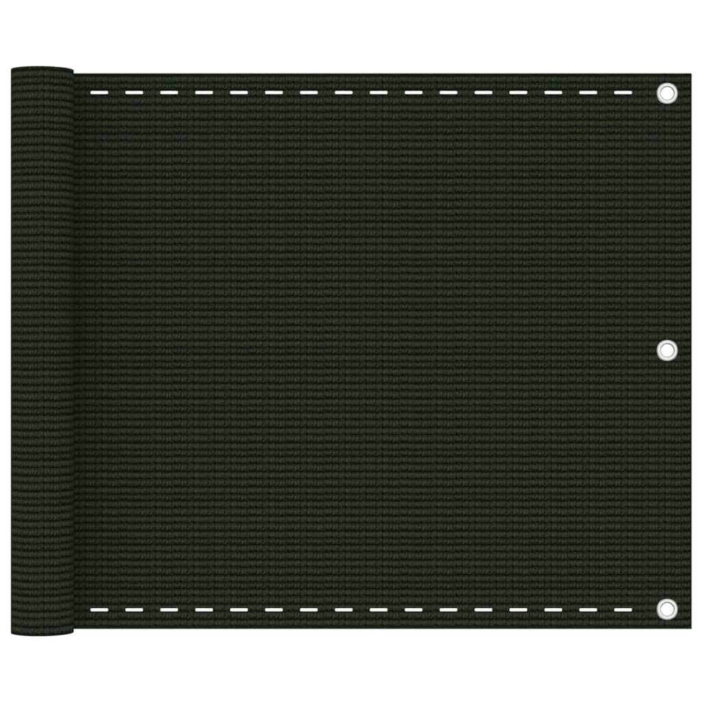 vidaXL Balcony Screen Dark Green 75x400 cm HDPE