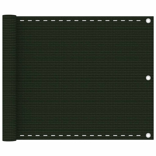 vidaXL Balcony Screen Dark Green 75x500 cm HDPE
