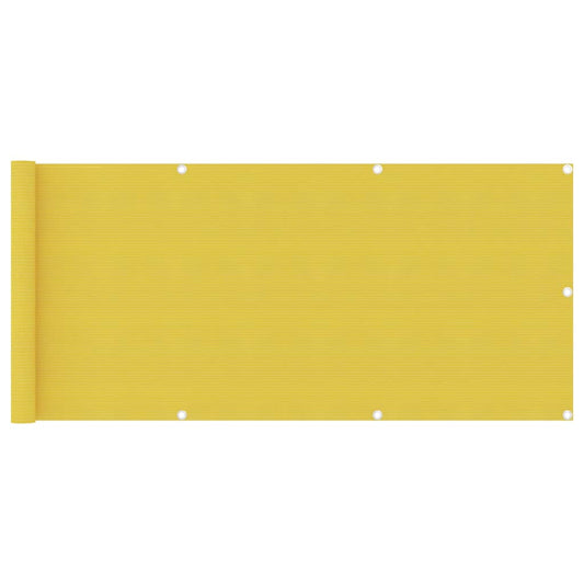 vidaXL Balcony Screen Yellow 75x400 cm HDPE