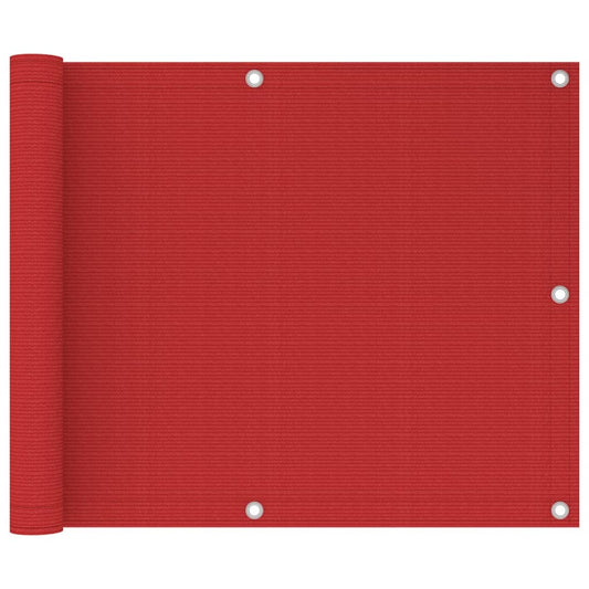 vidaXL Balcony Screen Red 75x300 cm HDPE