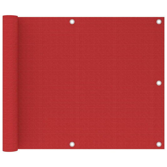 vidaXL Balcony Screen Red 75x500 cm HDPE