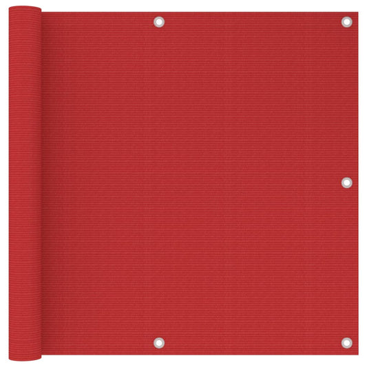 vidaXL Balcony Screen Red 90x500 cm HDPE