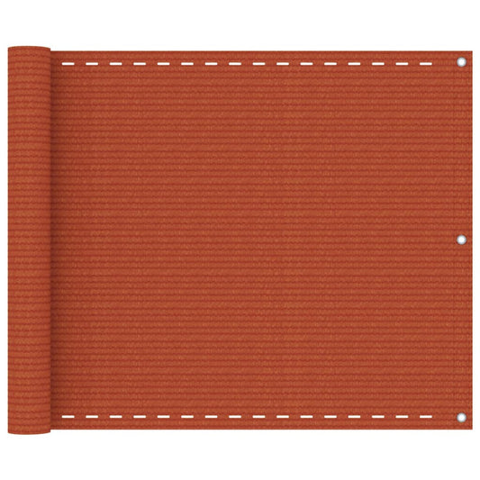 vidaXL Balcony Screen Orange 75x300 cm HDPE