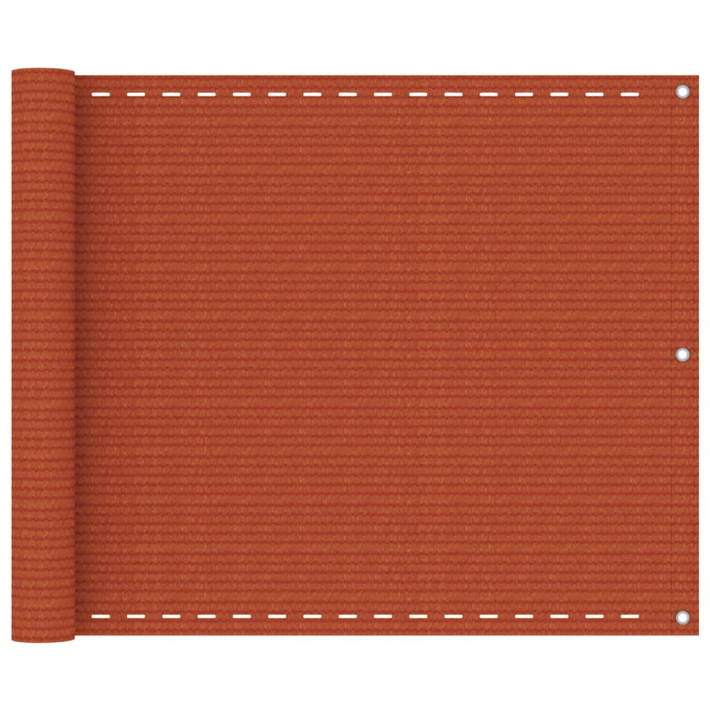 vidaXL Balcony Screen Orange 75x600 cm HDPE