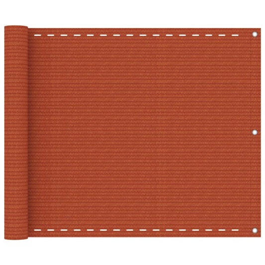 vidaXL Balcony Screen Orange 75x600 cm HDPE