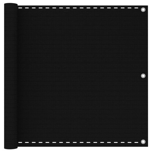 vidaXL Balcony Screen Black 90x400 cm HDPE