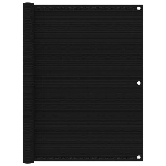vidaXL Balcony Screen Black 120x500 cm HDPE