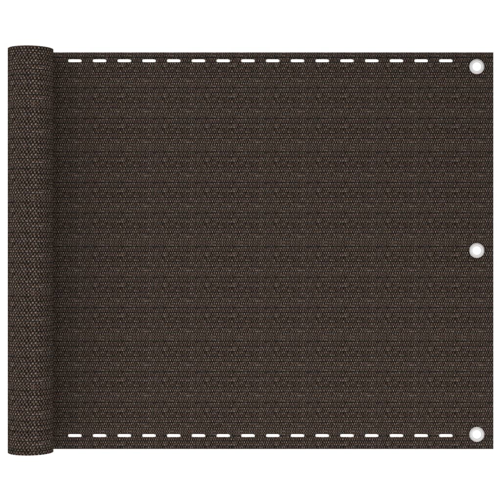 vidaXL Balcony Screen Brown 75x500 cm HDPE