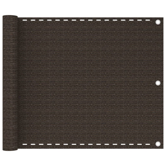 vidaXL Balcony Screen Brown 75x500 cm HDPE