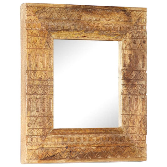 vidaXL Hand-Carved Mirror 50x50x11 cm Solid Mango Wood