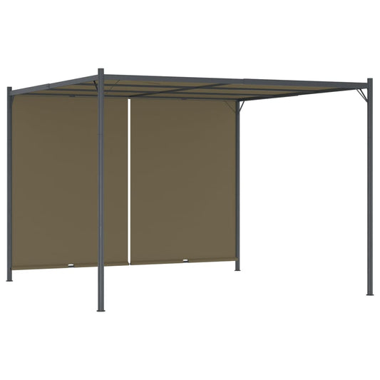 vidaXL Garden Pergola with Retractable Roof 3x3 m Taupe 180 g/mŒ_