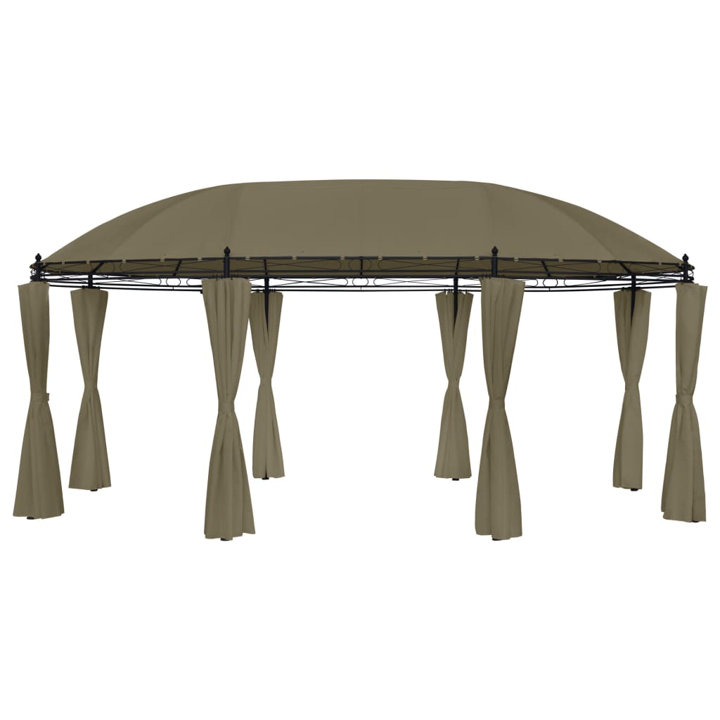 vidaXL Gazebo with Curtains 520x349x255 cm Taupe 180 g/mŒ_