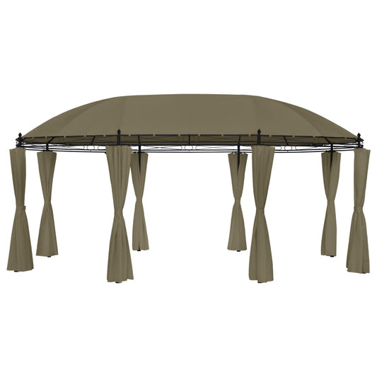 vidaXL Gazebo with Curtains 520x349x255 cm Taupe 180 g/mŒ_