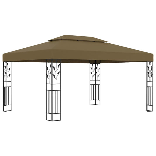 vidaXL Gazebo with Double Roof 3x4 m Taupe 180 g/mŒ_
