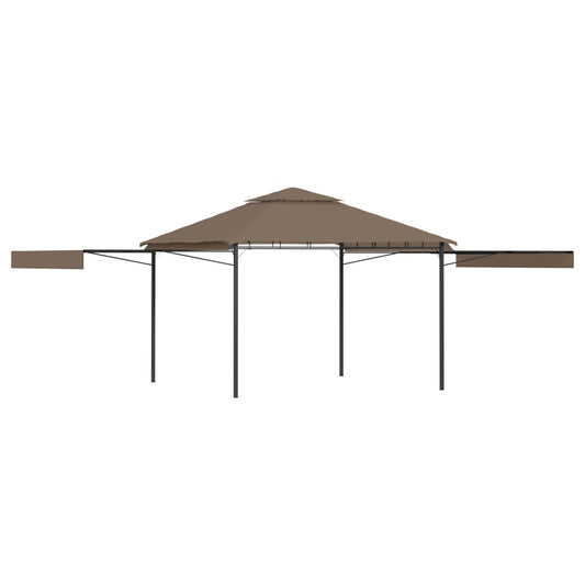 vidaXL Gazebo with Double Extending Roofs 3x3x2.75 m Taupe 180g/mŒ_