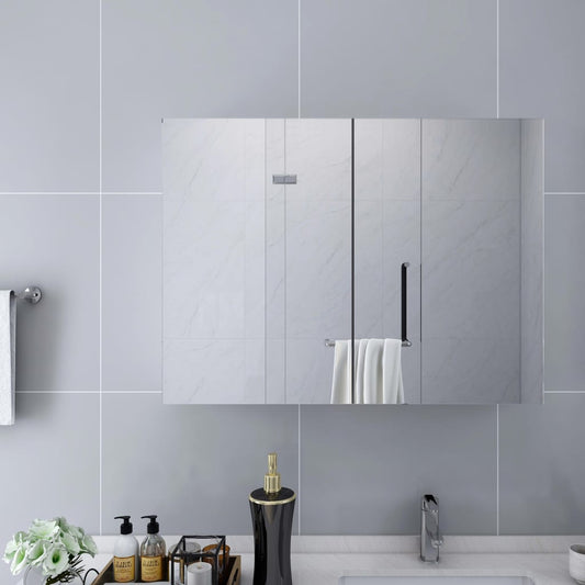 vidaXL Bathroom Mirror Cabinet White 80x15x60 cm MDF