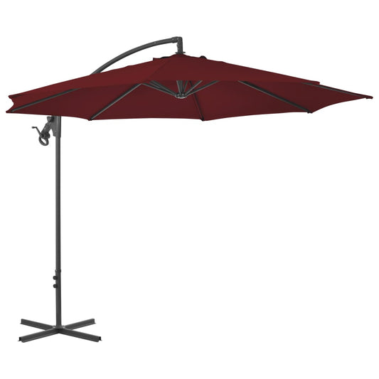 vidaXL Cantilever Umbrella with Steel Pole 300 cm Bordeaux Red