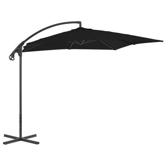 vidaXL Cantilever Umbrella with Steel Pole 250x250 cm Black