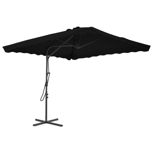 vidaXL Outdoor Parasol with Steel Pole Black 250x250x230 cm