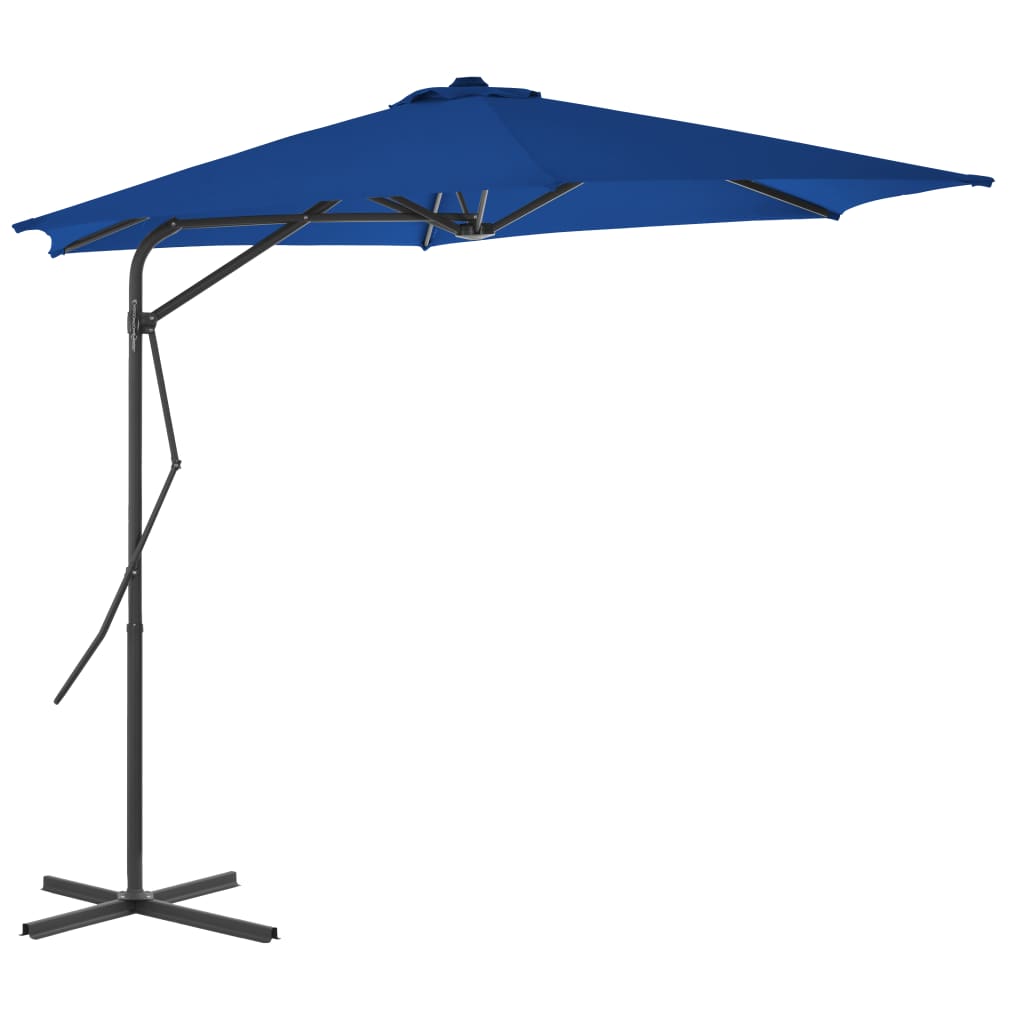 vidaXL Outdoor Parasol with Steel Pole Blue 300x230 cm