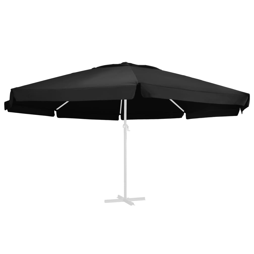 vidaXL Replacement Fabric for Outdoor Parasol Black 600 cm