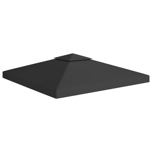 vidaXL 2-Tier Gazebo Top Cover 310 g/mŒ_ 3x3 m Black
