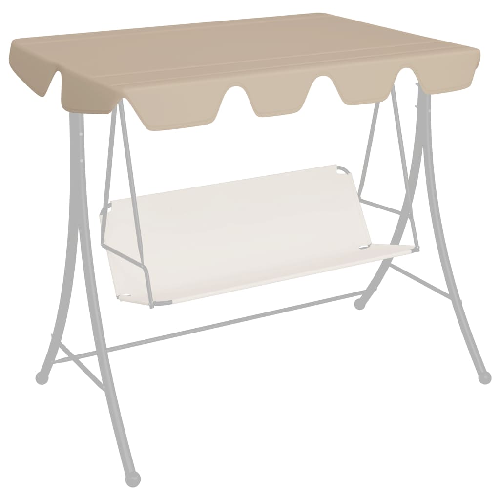 vidaXL Replacement Canopy for Garden Swing Beige 150/130x70/105 cm