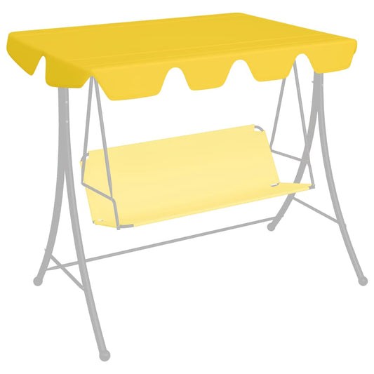vidaXL Replacement Canopy for Garden Swing Yellow 150/130x70/105 cm