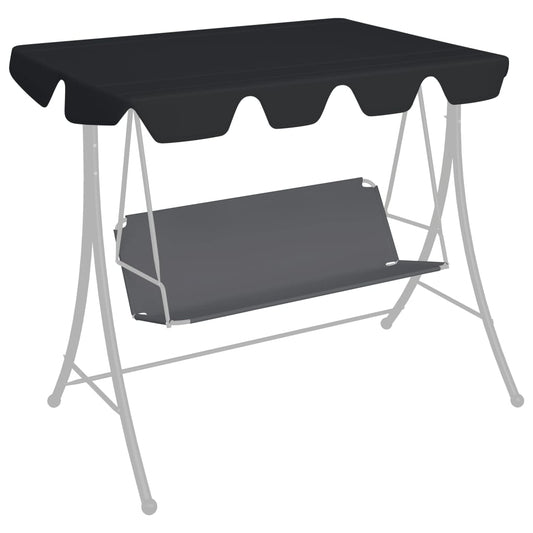 vidaXL Replacement Canopy for Garden Swing Black 150/130x70/105 cm