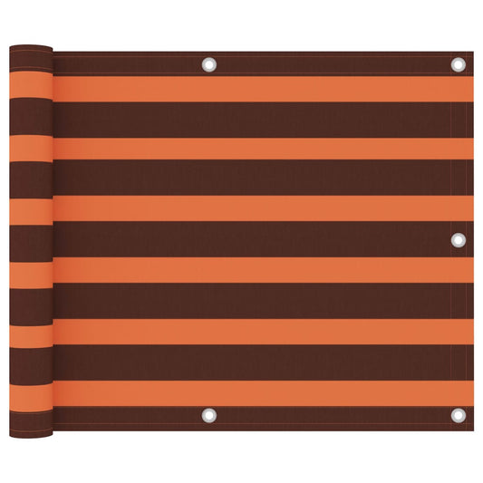 vidaXL Balcony Screen Orange and Brown 75x500 cm Oxford Fabric
