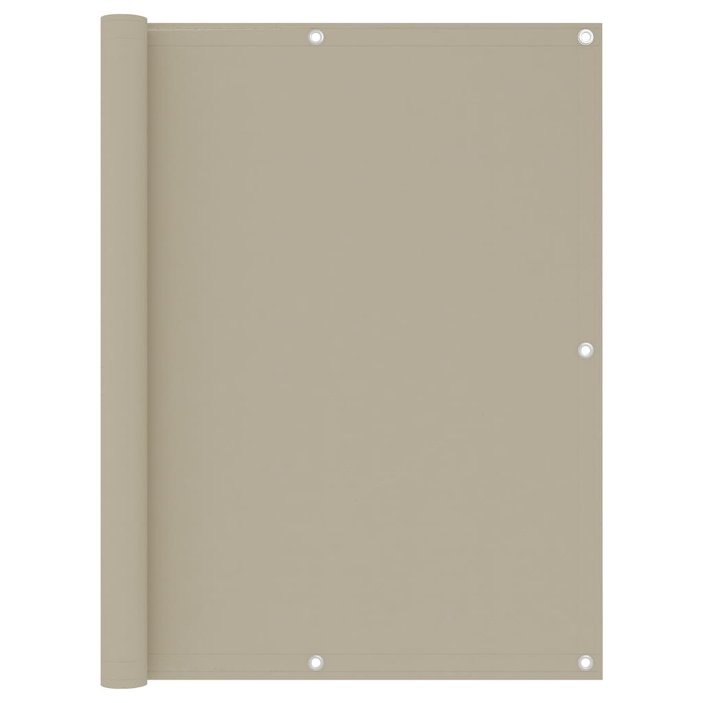 vidaXL Balcony Screen Beige 120x400 cm Oxford Fabric