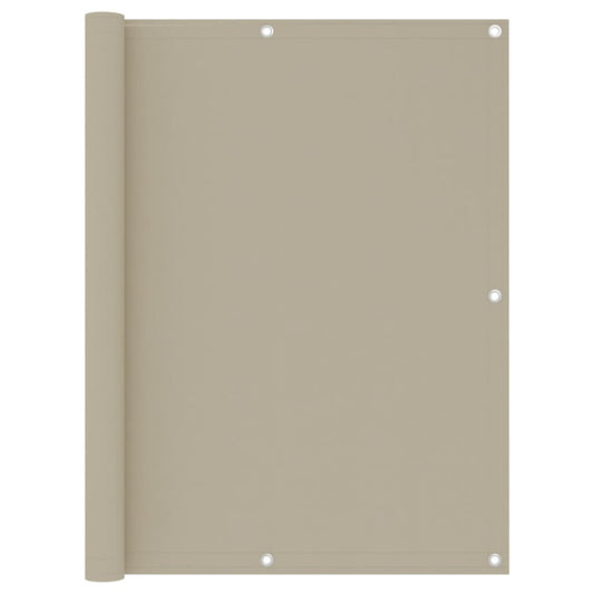 vidaXL Balcony Screen Beige 120x400 cm Oxford Fabric