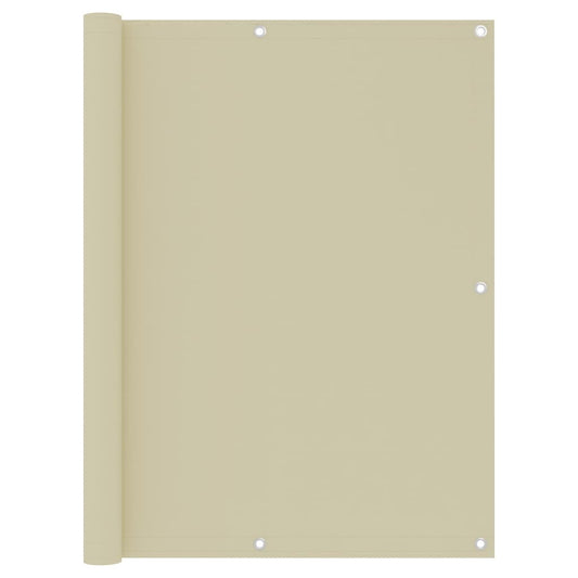 vidaXL Balcony Screen Cream 120x500 cm Oxford Fabric