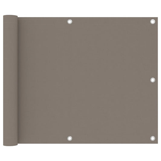 vidaXL Balcony Screen Taupe 75x600 cm Oxford Fabric