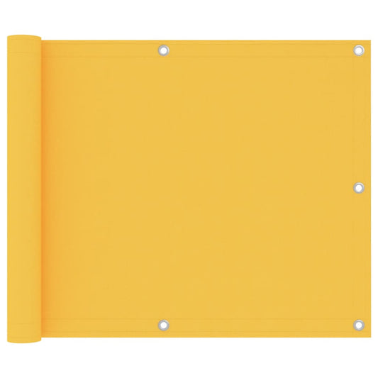 vidaXL Balcony Screen Yellow 75x600 cm Oxford Fabric