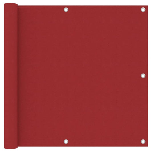 vidaXL Balcony Screen Red 90x500 cm Oxford Fabric