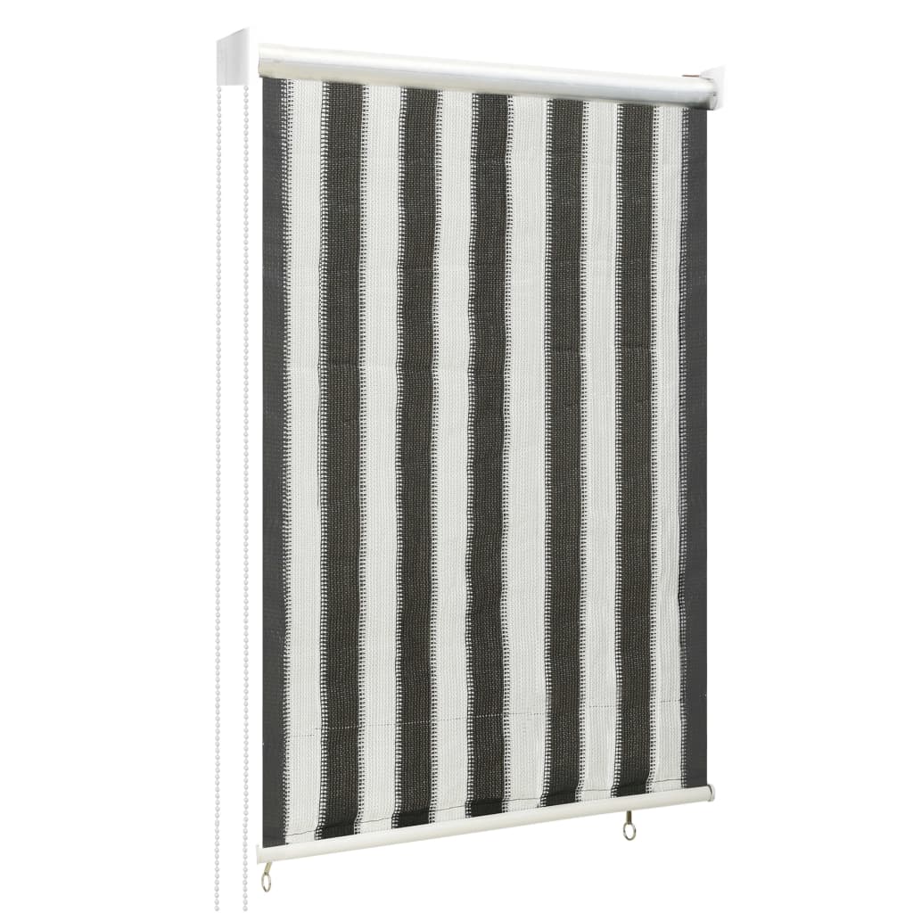 vidaXL Outdoor Roller Blind 80x140 cm Anthracite and White Stripe