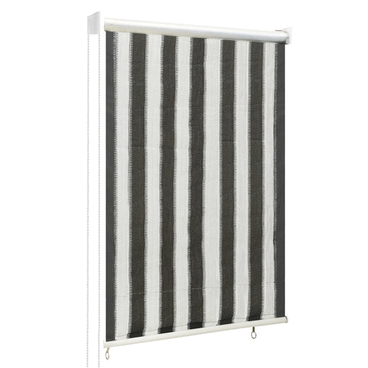 vidaXL Outdoor Roller Blind 80x140 cm Anthracite and White Stripe
