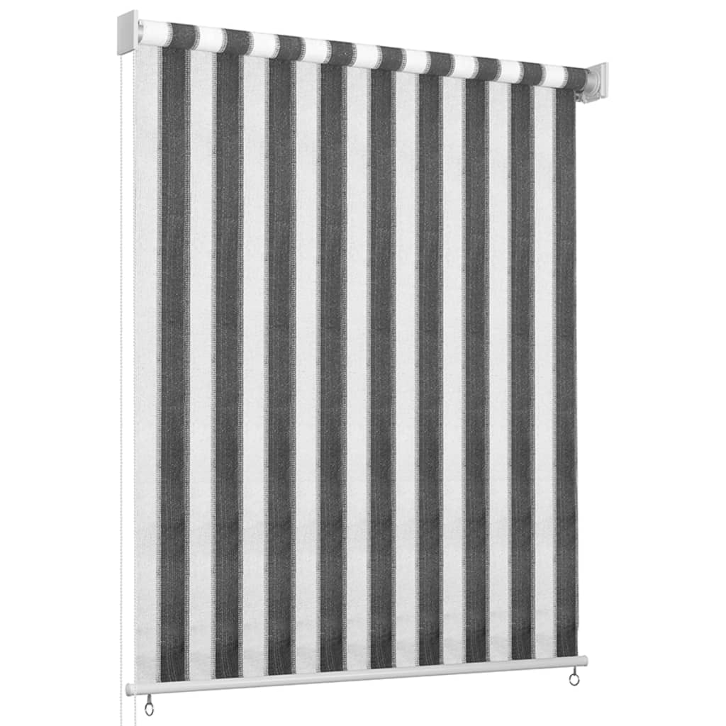 vidaXL Outdoor Roller Blind 60x230 cm Anthracite and White Stripe